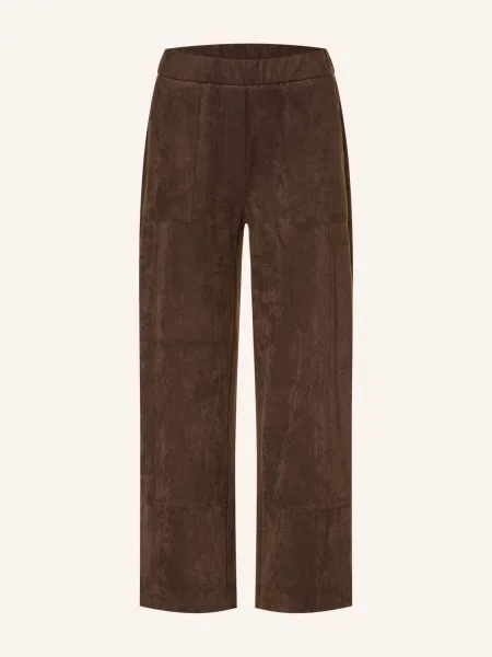 Opus Pants Kalhoty Metta Cargo V Koženém Vzhledu tmavě hnědá