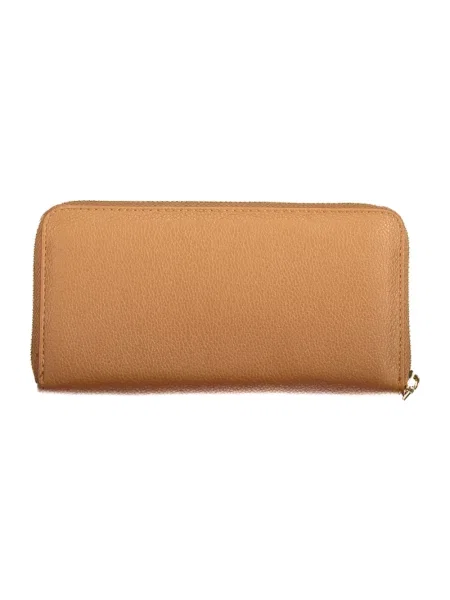 Lniany portfel Valentino Bags brązowy