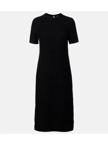 Rochie midi Loro Piana de mătase până la genunchi de costum negru