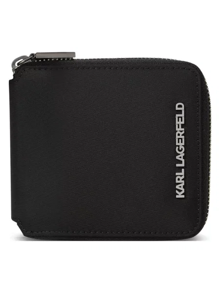 Karl Lagerfeld Portofel K/NYLON / argintiu negru