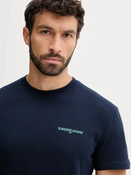 Tričko Tommy Jeans tmavomodrá s potiskem