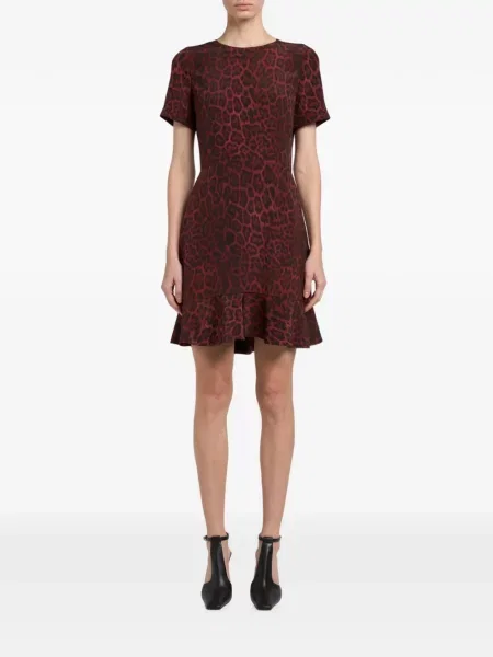 Rochie mini Stella Mccartney cu imagine cu model leopard roșu