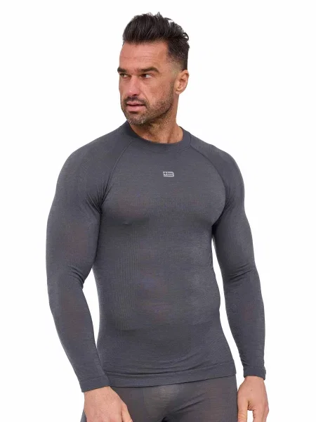 Koszulka z długim rękawem wełniana Brubeck ACTIVE MERINO szara