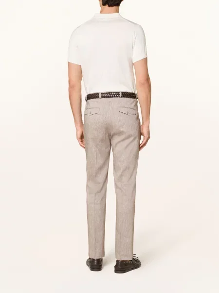 Paul Kostýmní Kalhoty Regular Fit S Lněným Vláknem dk beige béžové