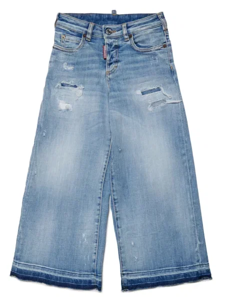 Szerokie jeansy dziecięce Dsquared2 niebieskie