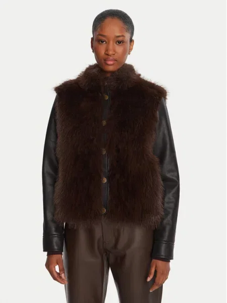 TWINSET Куртка зі штучної шкіри коричневий