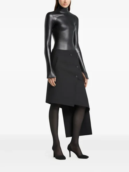 Fustă midi Courreges până la genunchi negru