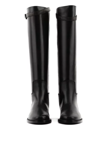 Botine Paul Warmer din piele cu cataramă cu bretele negru