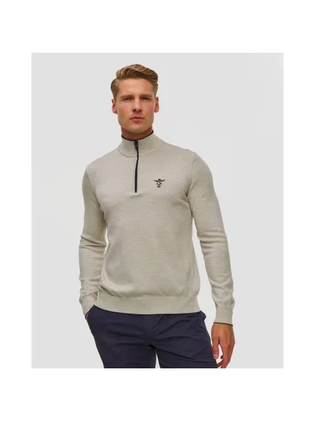 Pánský svetr Aeronautica Militare sand melange šedý