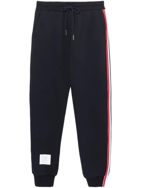 Spodnie Thom Browne w paski do biegania niebieskie