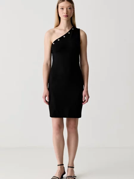 Karl Lagerfeld Jeans rochie de vară cu vâscoză negru