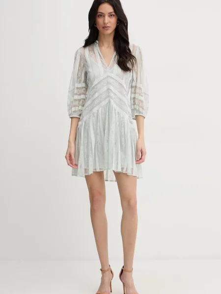 Twinset rochie din dantelă verde