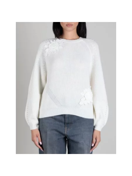 Sweter Twinset wełniany biały