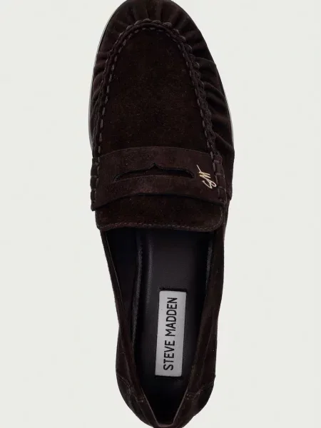 Velúr félcipő Steve Madden barna