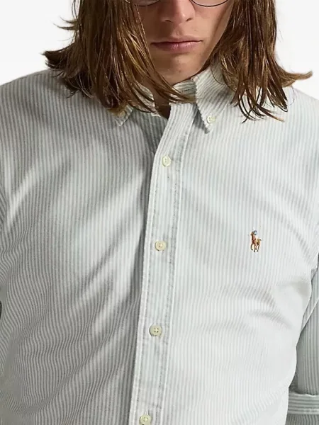 Cămașă Polo Ralph Lauren cu broderie cu glugă din țesătură twill verde