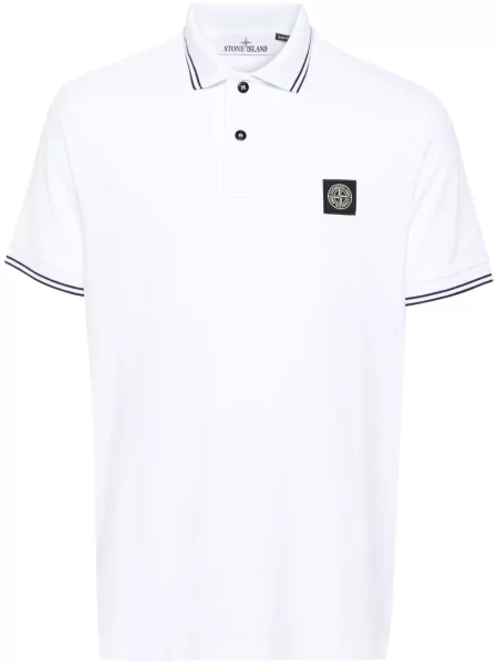 Polo Stone Island cu strasuri alb