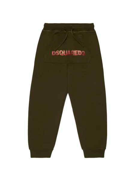 Spodnie dziecięce Dsquared2 zielone
