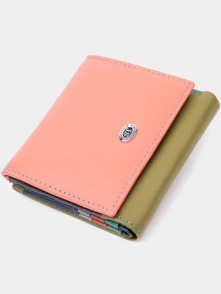 Кожаный кошелек St Leather Accessories розовый