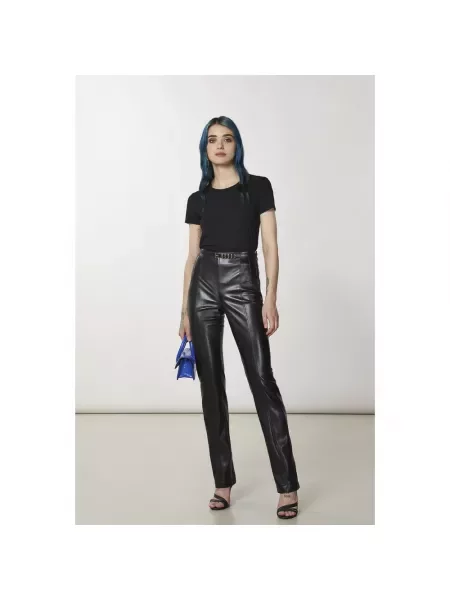 Krótka koszulka Patrizia Pepe z krótkim rękawem z kamieniami czarna