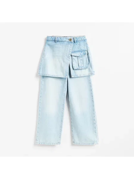 Reserved Egyenes szárú farmer szoknyával kék
