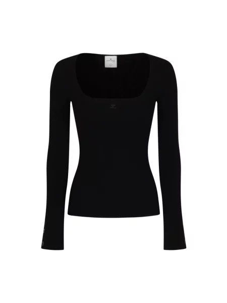 Dzianinowy sweter Courreges czarny