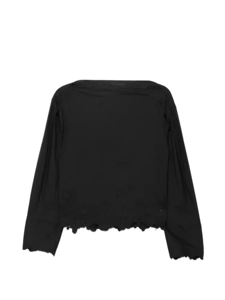 Bluză Jnby cu broderie cu model floral negru