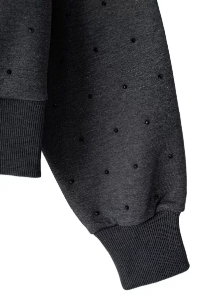 Bluza z kapturem dziecięca Patrizia Pepe Girl szara
