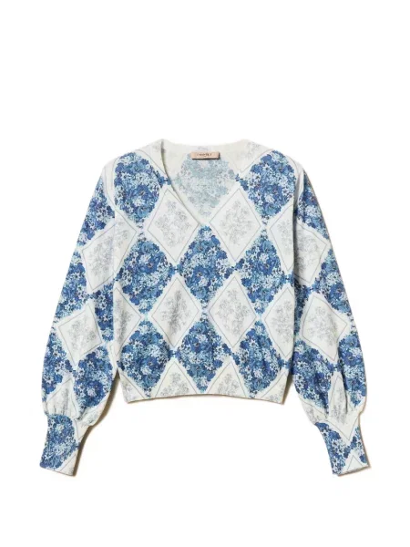 Top Twinset cu model floral albastru