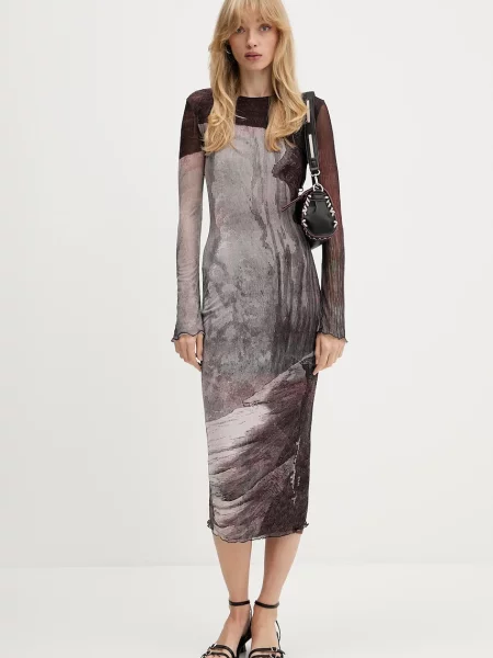 Сукня Desigual ABYSS LACROIX midi облягаюча коричневий