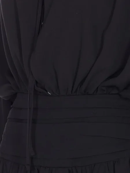 Rochie maxi Aniye By cu decolteu în V lungă de costum negru