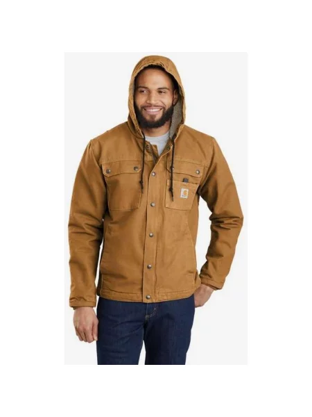 Kurtka z kapturem Carhartt Washed Duck Bartlett carhartt brown S brązowa