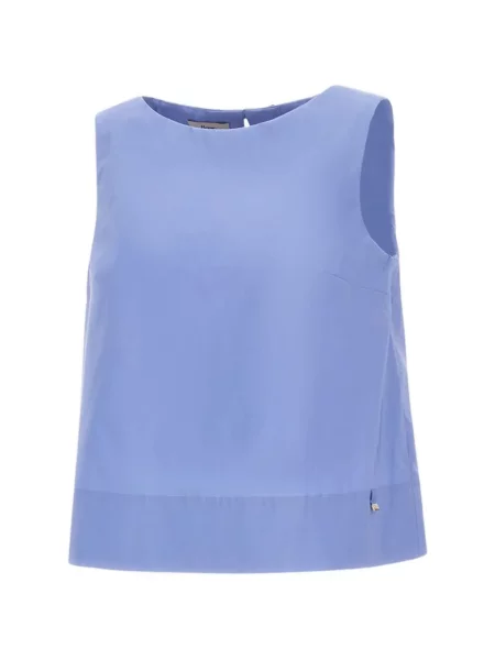 Top Herno cu decolteu barcă albastru