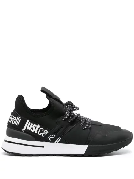 Sneakerși Just Cavalli cu imagine negru