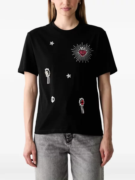 Tricou Liu Jo cu motiv cu inimi negru