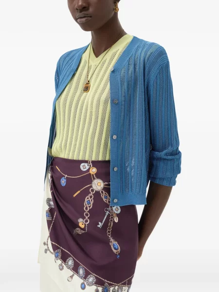 Cardigan Versace tricotate albastru