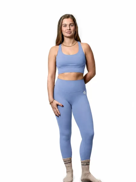 Premium zestaw sportowy – legginsy i biustonosz sportowy niebieski