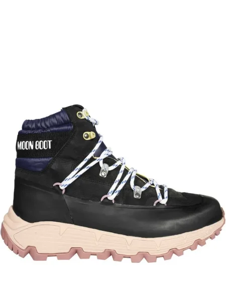 Cizme scurte Moon Boot cu șireturi din dantelă negru