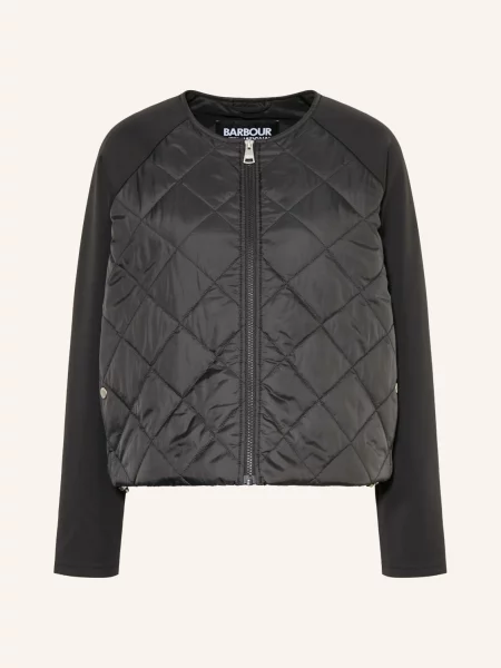 Barbour International Prošívaná Bunda Seren Z Kombinace Materiálů černá