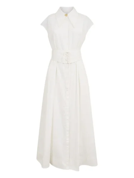 Sukienka midi Clea do kolan garniturowa biała
