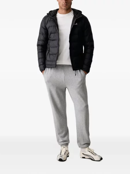 Geacă cu puf Jack Wolfskin cu glugă negru