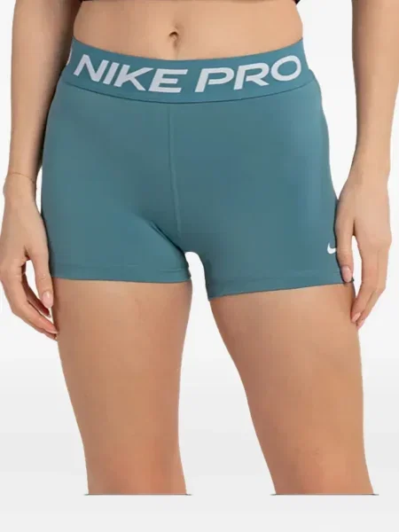 Pantaloni scurți Nike alergare cu talie înaltă în carouri albastru