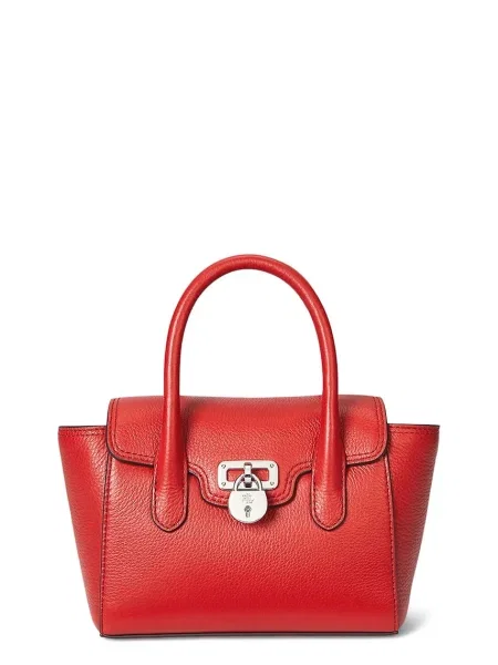 Кожена чанта Lauren Ralph Lauren оранжево