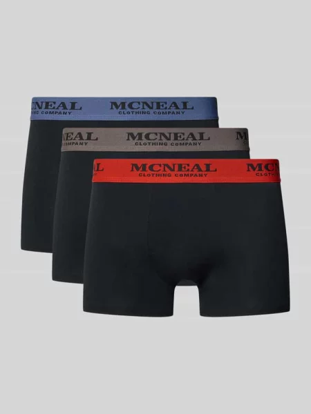 Obcisłe bokserki z elastycznym paskiem w zestaw 3 szt. Mcneal czarne