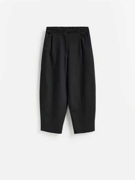 Reserved Pantaloni barrel leg negru