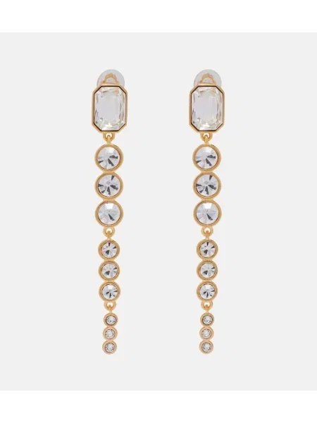 Cercei Oscar De La Renta de cristal auriu