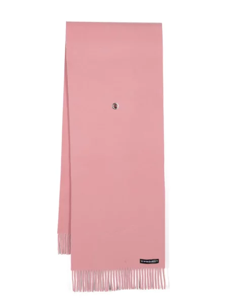 Szal Y/project z frędzli wełniana różowa