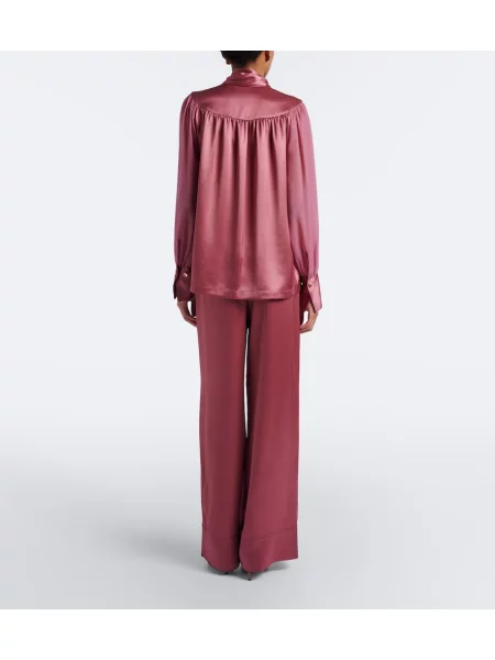 Pantaloni Joseph din satin roz