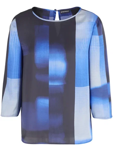 Bluză Emporio Armani cu imagine albastru