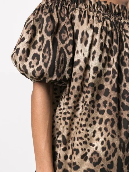 Top Dolce & Gabbana cu imagine cu model leopard maro