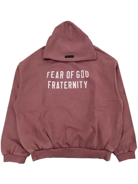Hanorac cu glugă Fear Of God Essentials cu imagine roz